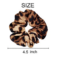 Sufermoe 6 Pcs Satin Silk Hair Scrunchies For Women And Girls 45 Inch Leopard Color