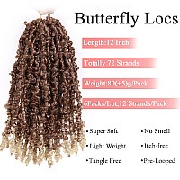 Leeven 12 Inch Bob Distressed Butterfly Locs Crochet Hair 6 Packs Pretwisted Bohemian Soft Butterfly Goddess Braids Locs Hair O