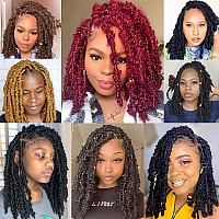 Leeven Ombre Copper Red Distressed Faux Locs Braiding Hair 6 Packs Crochet Butterfly Locs Hair 12 Inch Prelooped Butterfly Locs