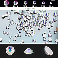 4880 Pcs Ab Crystal Nail Rhinestones Set Nail Art Rhinestones Round Beads Flatback Glass Gems Stones Multi Shapes Rhinestones