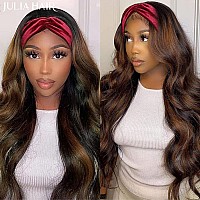 Julia Hair Ombre Fb30 Colored Body Wave Headband Wig Human Hair Wigs For Women Brazilian Balayage Blonde Highlight Wavy Wigs Wea