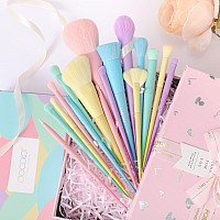 Docolor Makeup Brushes 17 Pcs Colourful Makeup Brush Set Premium Gift Synthetic Kabuki Foundation Blending Face Powder Blush Concealers Eyeshadow Rainbow Make Up Brush Set - Dream of Color