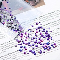 Ad Beads 1440Pcs Mixed Size Non Hotfix Quality Rhinestones Flatback Nail Art Pick Color 37 Purple Velvet