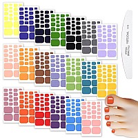 Wokoto 20 Sheets Full Wraps Solid Color Toe Nail Polish Strips Selfadhesive Nail Art Stickers Decals Manicure Decoration Kit Wi