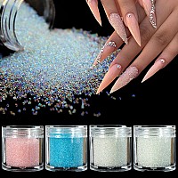 4 Colors Caviar Beads Nail Crystals Micro Pixie Beads Multicolor Glass Pixie Crystals For 3D Nail Art Diy Charms Decorations Cr