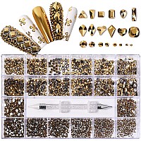 Yzzseven 12 Types Of 600 Diamonds 2500 Flat Rhinestones Mix 20 Styles Flatback Rhinestone Crystals 3D Decorations Flat Back Sto