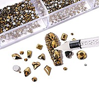 Yzzseven 12 Types Of 600 Diamonds 2500 Flat Rhinestones Mix 20 Styles Flatback Rhinestone Crystals 3D Decorations Flat Back Sto