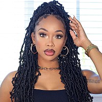 Toyotress Butterfly Locs Crochet Hair 20 Inch 8 Pcs Natural Black Faux Locs Pretwisted Distressed Crochet Braids Prelooped S