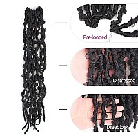 Toyotress Butterfly Locs Crochet Hair 20 Inch 8 Pcs Natural Black Faux Locs Pretwisted Distressed Crochet Braids Prelooped S