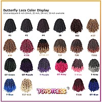 Toyotress Butterfly Locs Crochet Hair 20 Inch 8 Pcs Natural Black Faux Locs Pretwisted Distressed Crochet Braids Prelooped S