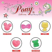 Hair Ties Hair Accessories For Girls Cartoon Character Hair Ties With Balls Bubble Twinbead Ponytail Holders 12 Pcs Kitten Wh