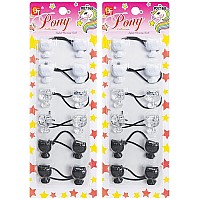 Hair Ties Hair Accessories For Girls Cartoon Character Hair Ties With Balls Bubble Twinbead Ponytail Holders 16 Pcs Heart Whi