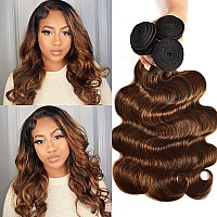 Nadula Hair 12A Brown Balayage Ombre Body Wave Human Hair Weave 4 Bundles Brazilian Highlight Remy Hair Chocolate Brown Human H