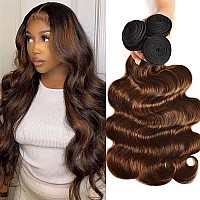 Nadula Hair 12A Brown Balayage Ombre Body Wave Human Hair Weave 4 Bundles Brazilian Highlight Remy Hair Chocolate Brown Human H