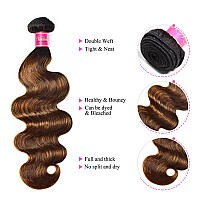 Nadula Hair 12A Brown Balayage Ombre Body Wave Human Hair Weave 4 Bundles Brazilian Highlight Remy Hair Chocolate Brown Human H