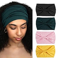 Aceorna Wide Headbands Stretch Turban Knotted Hairbands Elastic Yoga Workout Sweatband Running Sport Head Scarf Large African He