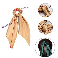 Susulu Hair Scarf Scrunchies For Women Plain Hair Bobbles Solid Color Fabric Scrunchy Elastic Hair Ties Ponytail Holder Hair Acc