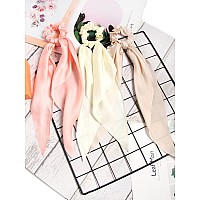 Susulu Hair Scarf Scrunchies For Women Plain Hair Bobbles Solid Color Fabric Scrunchy Elastic Hair Ties Ponytail Holder Hair Acc