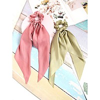 Susulu Hair Scarf Scrunchies For Women Plain Hair Bobbles Solid Color Fabric Scrunchy Elastic Hair Ties Ponytail Holder Hair Acc