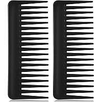 Wide Tooth Detangling Comb For Curly Wet Or Dry Hair No Handle Styling And Shampoo Comb Black