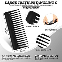 Wide Tooth Detangling Comb For Curly Wet Or Dry Hair No Handle Styling And Shampoo Comb Black