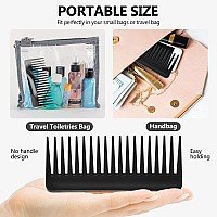 Wide Tooth Detangling Comb For Curly Wet Or Dry Hair No Handle Styling And Shampoo Comb Black