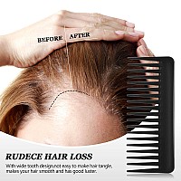 Wide Tooth Detangling Comb For Curly Wet Or Dry Hair No Handle Styling And Shampoo Comb Black