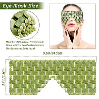 Jade Eye Mask Stone Eye Mask Hot or Cold Using Jade Mask Green Jade Facial Eyes Sleeping Mask Relief Eye Cover for Women Men Soothing, Cooling and Relieving