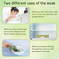 Jade Eye Mask Stone Eye Mask Hot or Cold Using Jade Mask Green Jade Facial Eyes Sleeping Mask Relief Eye Cover for Women Men Soothing, Cooling and Relieving