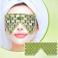 Jade Eye Mask Stone Eye Mask Hot or Cold Using Jade Mask Green Jade Facial Eyes Sleeping Mask Relief Eye Cover for Women Men Soothing, Cooling and Relieving