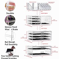 Cq Acrylic Makeup Organizer Countertop For Vanity With 9 Drawerslarge Clear Plastic Make Up Storage For Jewelryhair Accessory