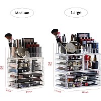 Cq Acrylic 3 Pack Clear Make Up Organizers For Vanitystackable 7 Drawers Make Up Organizercute Desk Organizer For Vanity Jewel