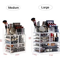 Cq Acrylic 3 Pack Clear Make Up Organizers For Vanitystackable 8 Drawers Make Up Organizercute Desk Organizer For Vanity Jewel