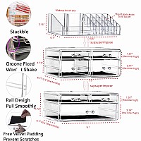 Cq Acrylic 3 Pack Clear Makeup Organizer Countertopstackable 7 Drawers Skincare Organizercute Skin Care Organizer For Vanity H