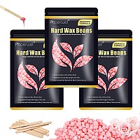 Auperwel Painless Hard Wax Beans For Hair Removal 105Oz Upgraded Formula For Face Eyebrow Brazilian Bikini With 10 Applicato