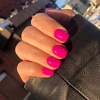 Hot Pink Press On Nails Short Square Kxamelie Natural Short Gel Nails Glue On Acrylic Nails Press Ons Featured Protective Coat