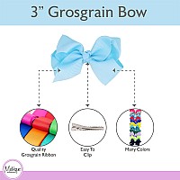 3 Inch Grosgrain Bow For Little Girls Set Of 2 Sky Blue