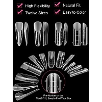 Ebanku 120Pcs Dual Nail Forms For Poly Gel Nail Mold Extension Forms Stiletto Almond Poly Nail Gel Nail System Forms False Nail