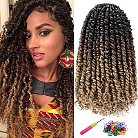 8 Packs Passion Twist Hair 12 Inch Pretwisted Passion Twist Crochet Hair Prelooped Crochet Braids For Women Passion Twists Bra