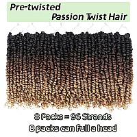 8 Packs Passion Twist Hair 12 Inch Pretwisted Passion Twist Crochet Hair Prelooped Crochet Braids For Women Passion Twists Bra