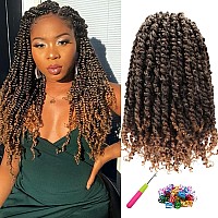 8 Packs Passion Twist Hair 12 Inch Pre-twisted Passion Twist Crochet Hair Pre-looped Crochet Braids for Women Passion Twists Braiding Hair Synthetic Hair Extensions (12Strands/Pack; T1B/30#)