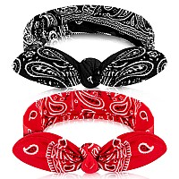 Hicarer 2 Pcs Head Scarf For Women Retro 1940S Head Scarf Halloween Dress Up Bandana Headbands Vintage Rabbit Ear Hairband Girl Hair Accessories