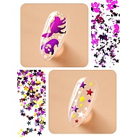 Ebanku 4 Boxes Halloween Nail Art Glitter Sequins Holographic Skull Spider Pumpkin Bat Ghost Witch Glitter Flakes 3D Halloween