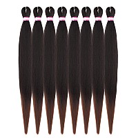 Pre Stretched Braiding Hair 8 Packs 36 Inch Natural Black To Brown Color Long Prestretched Hair For Braiding Twist Braids Itch