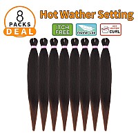 Pre Stretched Braiding Hair 8 Packs 36 Inch Natural Black To Brown Color Long Prestretched Hair For Braiding Twist Braids Itch