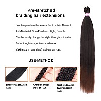 Pre Stretched Braiding Hair 8 Packs 36 Inch Natural Black To Brown Color Long Prestretched Hair For Braiding Twist Braids Itch