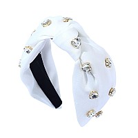 Fedans Jeweled Headband For Women Top Knot Heart Embellished Hairband Fashion Hair Accessories