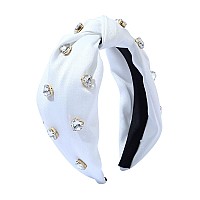 Fedans Jeweled Headband For Women Top Knot Heart Embellished Hairband Fashion Hair Accessories