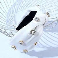 Fedans Jeweled Headband For Women Top Knot Heart Embellished Hairband Fashion Hair Accessories