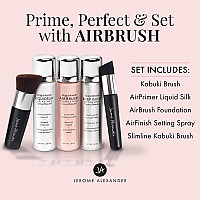 Magicminerals Airbrush Foundation Set By Jerome Alexander Complete 5Pc Spray Makeup Set With Foundation Primer And Settingf